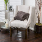 Fauteuil d'appoint rembourré marron naturel, assise courte, simple