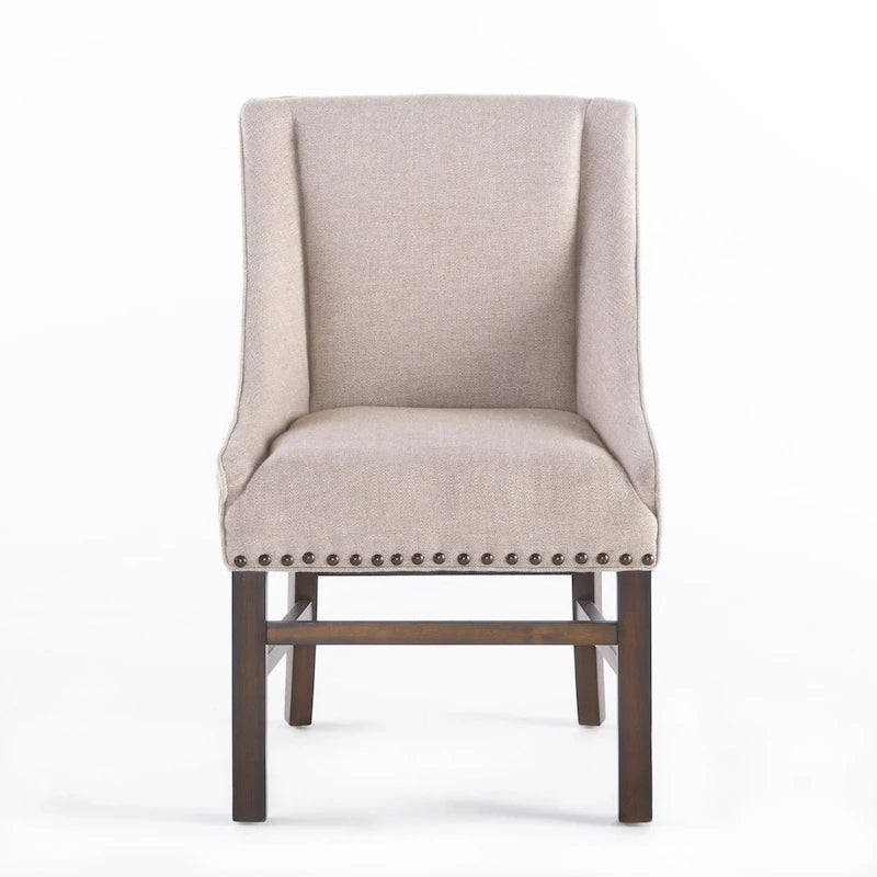 Fauteuil d'appoint rembourré marron naturel, assise courte, simple
