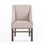 Fauteuil d'appoint rembourré marron naturel, assise courte, simple
