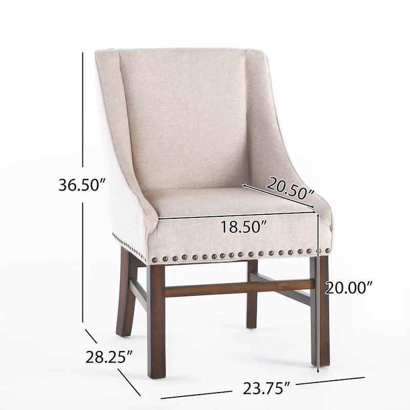 Fauteuil d'appoint rembourré marron naturel, assise courte, simple
