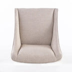 Fauteuil d'appoint rembourré marron naturel, assise courte, simple