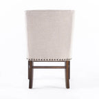 Fauteuil d'appoint rembourré marron naturel, assise courte, simple