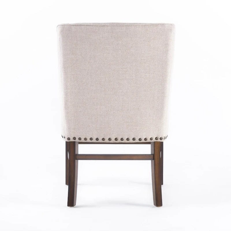 Fauteuil d'appoint rembourré marron naturel, assise courte, simple