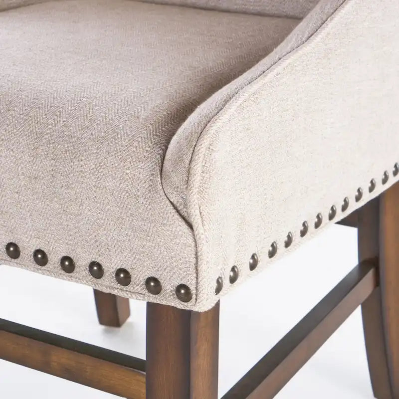 Fauteuil d'appoint rembourré marron naturel, assise courte, simple