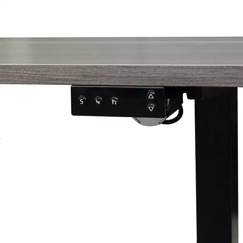 Bureau debout compact électrique programmable à deux niveaux Stand Up Desk Store (cadre blanc/plateau bouleau, 122 cm de large)
