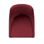 Tabouret de comptoir à dossier en tonneau en lin gris foncé / gris / bleu / rouge, pieds espresso, lot de 2
