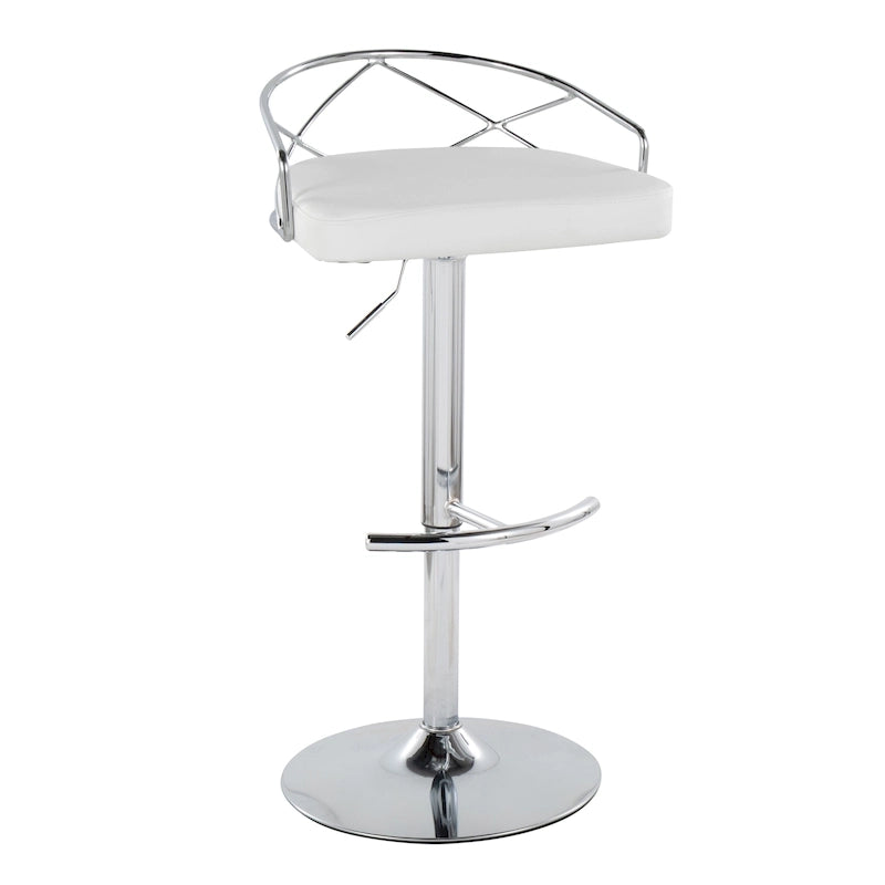 Lot de 2 tabourets de bar réglables – Velours/Similicuir, Métal Or/Chrome