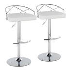 Lot de 2 tabourets de bar réglables – Velours/Similicuir, Métal Or/Chrome