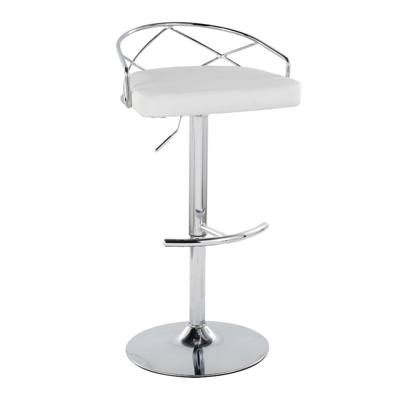 Lot de 2 tabourets de bar réglables – Velours/Similicuir, Métal Or/Chrome