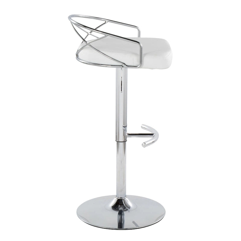 Lot de 2 tabourets de bar réglables – Velours/Similicuir, Métal Or/Chrome