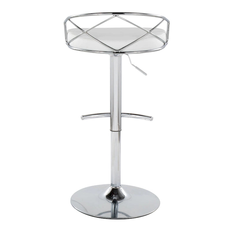 Lot de 2 tabourets de bar réglables – Velours/Similicuir, Métal Or/Chrome