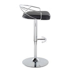 Lot de 2 tabourets de bar réglables – Velours/Similicuir, Métal Or/Chrome