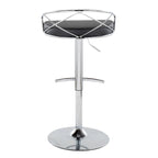 Lot de 2 tabourets de bar réglables – Velours/Similicuir, Métal Or/Chrome