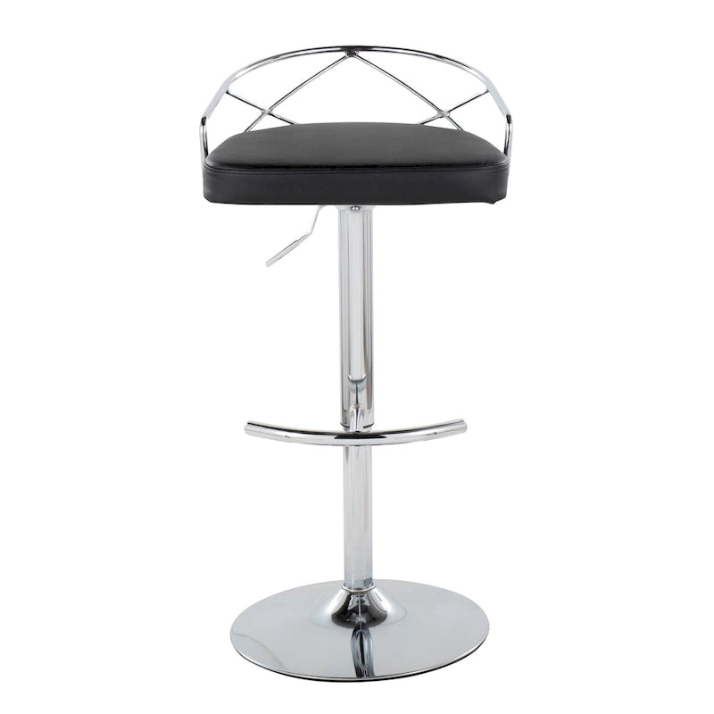 Lot de 2 tabourets de bar réglables – Velours/Similicuir, Métal Or/Chrome