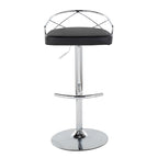 Lot de 2 tabourets de bar réglables – Velours/Similicuir, Métal Or/Chrome