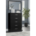 Commode en bois 5 tiroirs – Noir / Blanc, 1 personne