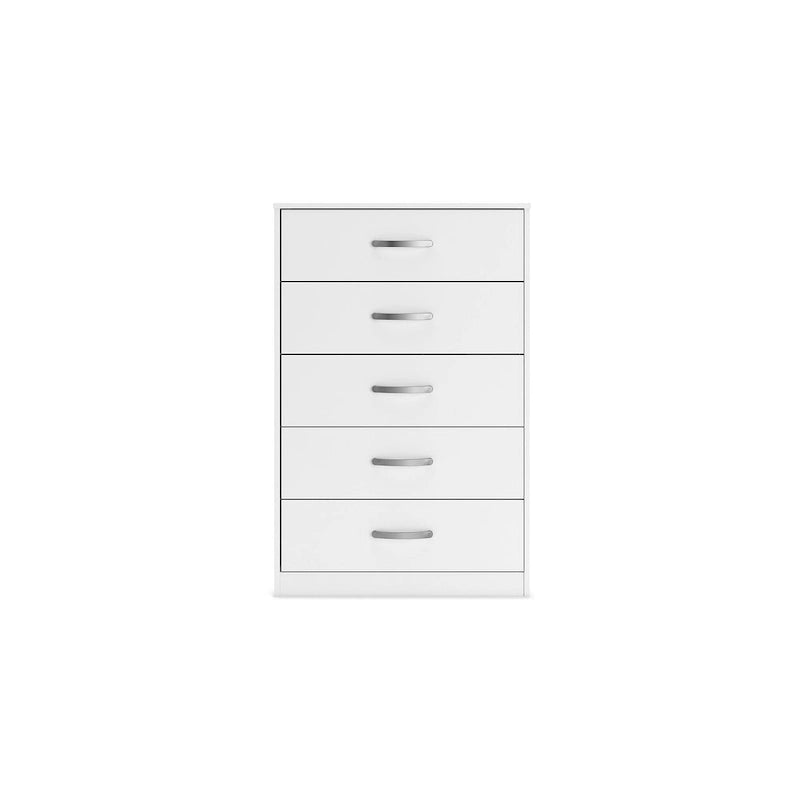 Commode en bois 5 tiroirs – Noir / Blanc, 1 personne