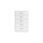 Commode en bois 5 tiroirs – Noir / Blanc, 1 personne