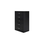 Commode en bois 5 tiroirs – Noir / Blanc, 1 personne