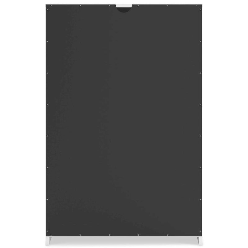 Commode en bois 5 tiroirs – Noir / Blanc, 1 personne