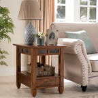 Table d'appoint avec plateau en chêne / bois – Style rustique