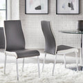 Chaise de salle à manger sans accoudoirs grise/blanche et blanche, similicuir, lot de 2