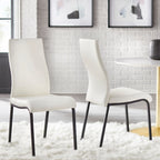 Chaise de salle à manger sans accoudoirs grise/blanche et blanche, similicuir, lot de 2