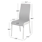 Chaise de salle à manger sans accoudoirs grise/blanche et blanche, similicuir, lot de 2