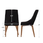 Chaise de salle à manger à dossier en tonneau gris foncé/gris/bleu/rouge, pieds en chêne, lot de 2