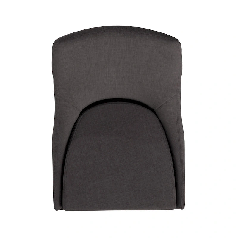 Chaise de salle à manger à dossier en tonneau gris foncé/gris/bleu/rouge, pieds en chêne, lot de 2
