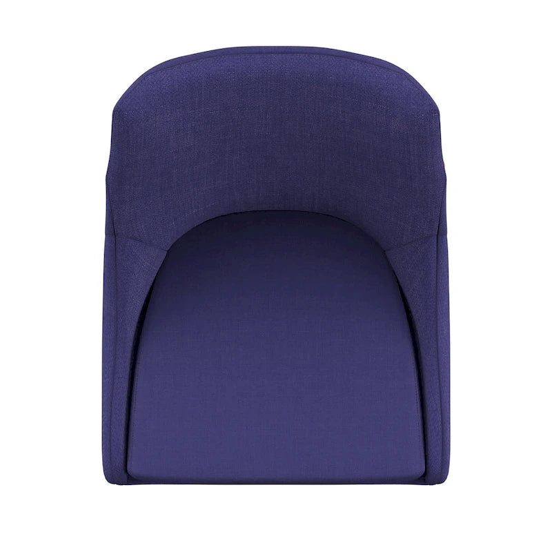 Chaise de salle à manger à dossier en tonneau gris foncé/gris/bleu/rouge, pieds en chêne, lot de 2