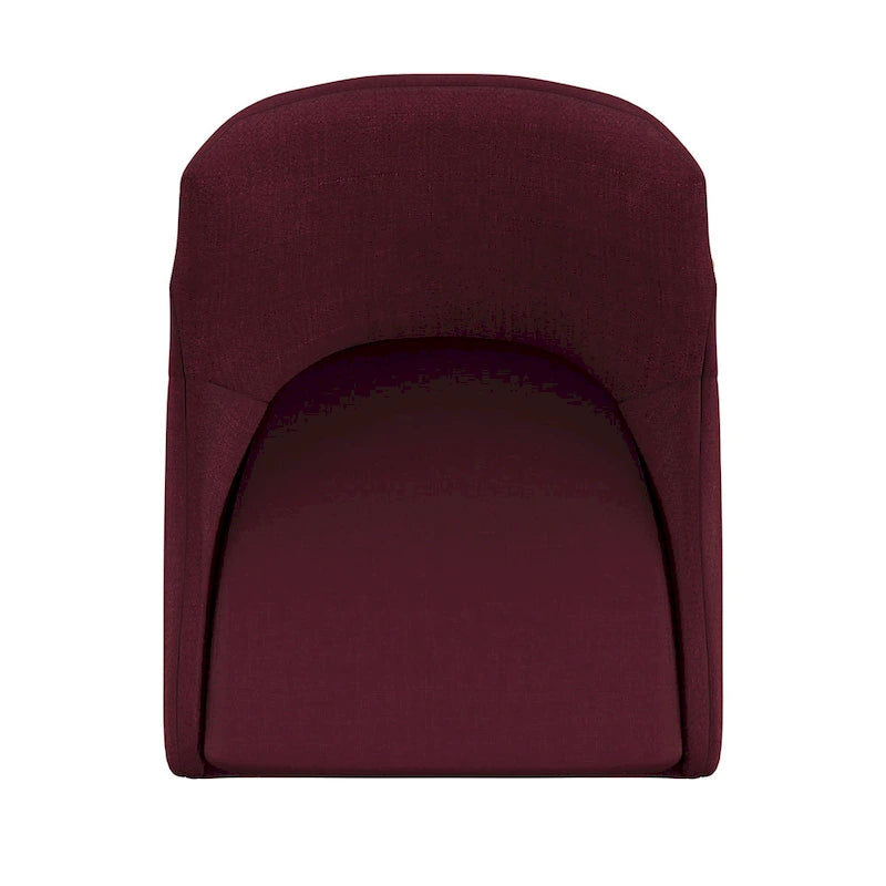 Chaise de salle à manger à dossier en tonneau gris foncé/gris/bleu/rouge, pieds en chêne, lot de 2