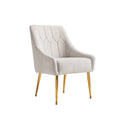 Fauteuil d'appoint rembourré beige/jaune/gris avec pieds en métal, une place