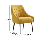 Fauteuil d'appoint rembourré beige/jaune/gris avec pieds en métal, une place