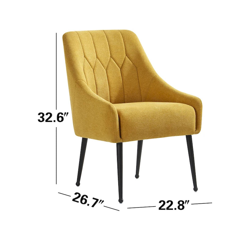 Fauteuil d'appoint rembourré beige/jaune/gris avec pieds en métal, une place