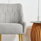 Fauteuil d'appoint rembourré beige/jaune/gris avec pieds en métal, une place