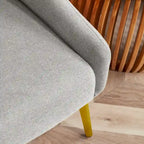 Fauteuil d'appoint rembourré beige/jaune/gris avec pieds en métal, une place