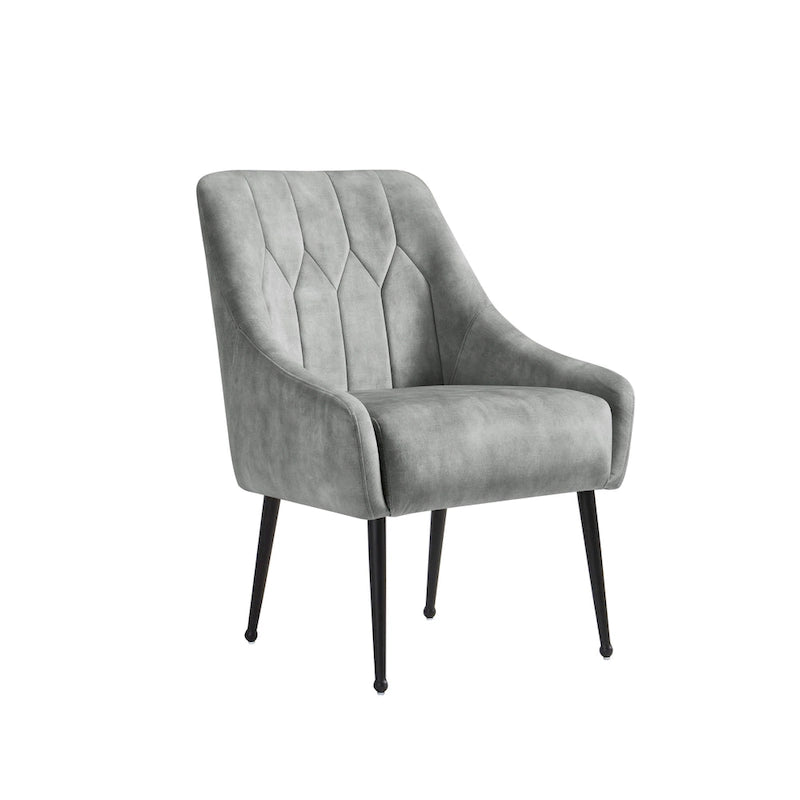 Fauteuil d'appoint rembourré beige/jaune/gris avec pieds en métal, une place