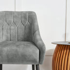 Fauteuil d'appoint rembourré beige/jaune/gris avec pieds en métal, une place