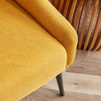 Fauteuil d'appoint rembourré beige/jaune/gris avec pieds en métal, une place