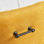 Fauteuil d'appoint rembourré beige/jaune/gris avec pieds en métal, une place
