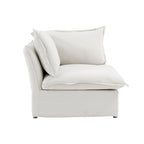 Ensemble de canapé d'angle en velours beige / blanc / noir, 4 pièces