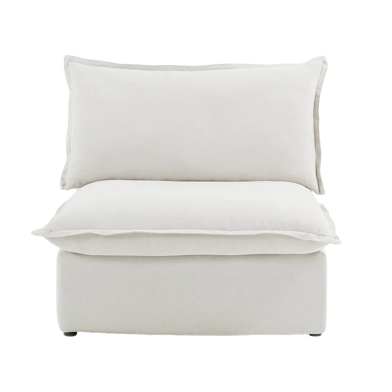 Ensemble de canapé d'angle en velours beige / blanc / noir, 4 pièces