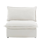 Ensemble de canapé d'angle en velours beige / blanc / noir, 4 pièces