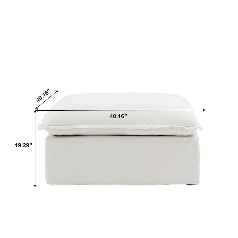 Ensemble de canapé d'angle en velours beige / blanc / noir, 4 pièces