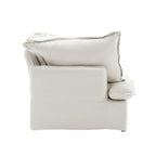 Ensemble de canapé d'angle en velours beige / blanc / noir, 4 pièces