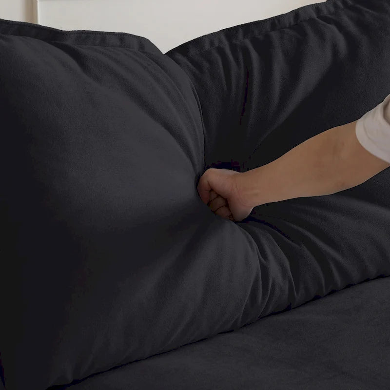 Ensemble de canapé d'angle en velours beige / blanc / noir, 4 pièces