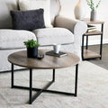 Table basse ronde multicolore, cadre en acier, pour 1 personne, 80 cm de diamètre