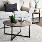 Table basse ronde multicolore, cadre en acier, pour 1 personne, 80 cm de diamètre