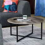 Table basse ronde multicolore, cadre en acier, pour 1 personne, 80 cm de diamètre